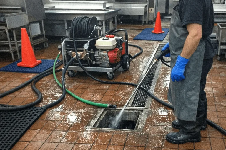 Gewerbliche Rohrreinigung in einem Gastronomiebetrieb