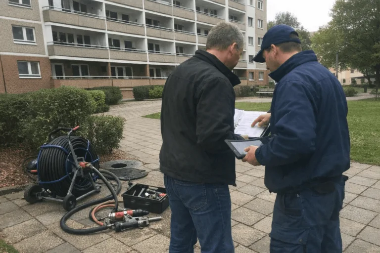 Wartung der Grundleitung eines Mehrfamilienhauses