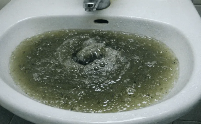 Verstopftes Waschbecken wird professionell gereinigt
